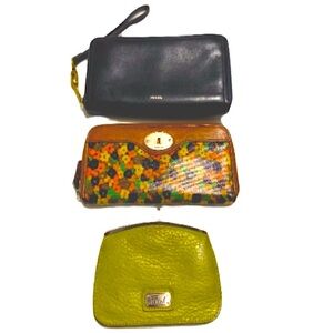 Fossil Wallets Genuine Leather Patent Bundle